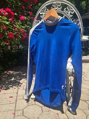 Blue and silver rashguard
